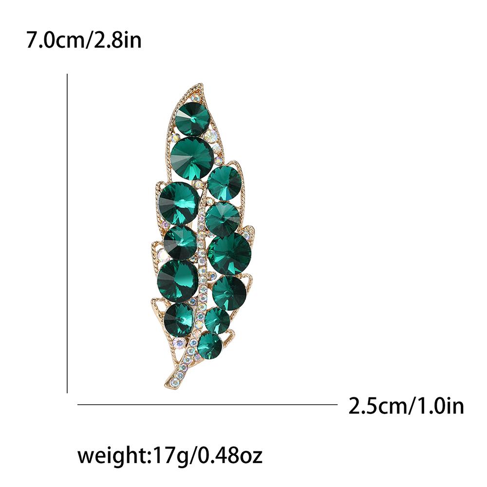 Crystal Leaf Brooch Pin Gold Tone Rhinestone Brooches Wedding Party Jewelry Gift