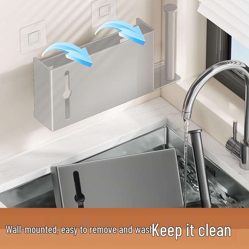 Refrigerator Side Shelf: Multi-Functional Cling Film & Paper Towel Holder, No-Drill Kitchen Storage Rack