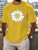 Daisy Flower Print Unisexs Crew Neck T Shirt Simple White Floral Nature Graphic Short Sleeve Casual Cotton Trendy Street Tees