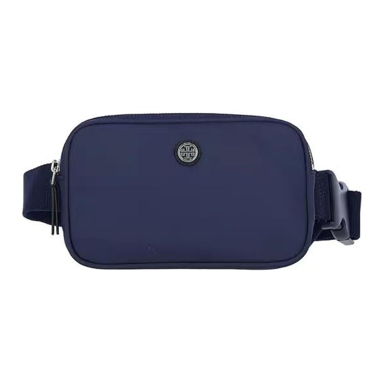 Tory Burch Virginia Logo Zipper Closure Recycled Nylon Waist Bag Mini Women waist bag Navy-Blue 149530-403 Basic Set (Bag+Dust Bag)