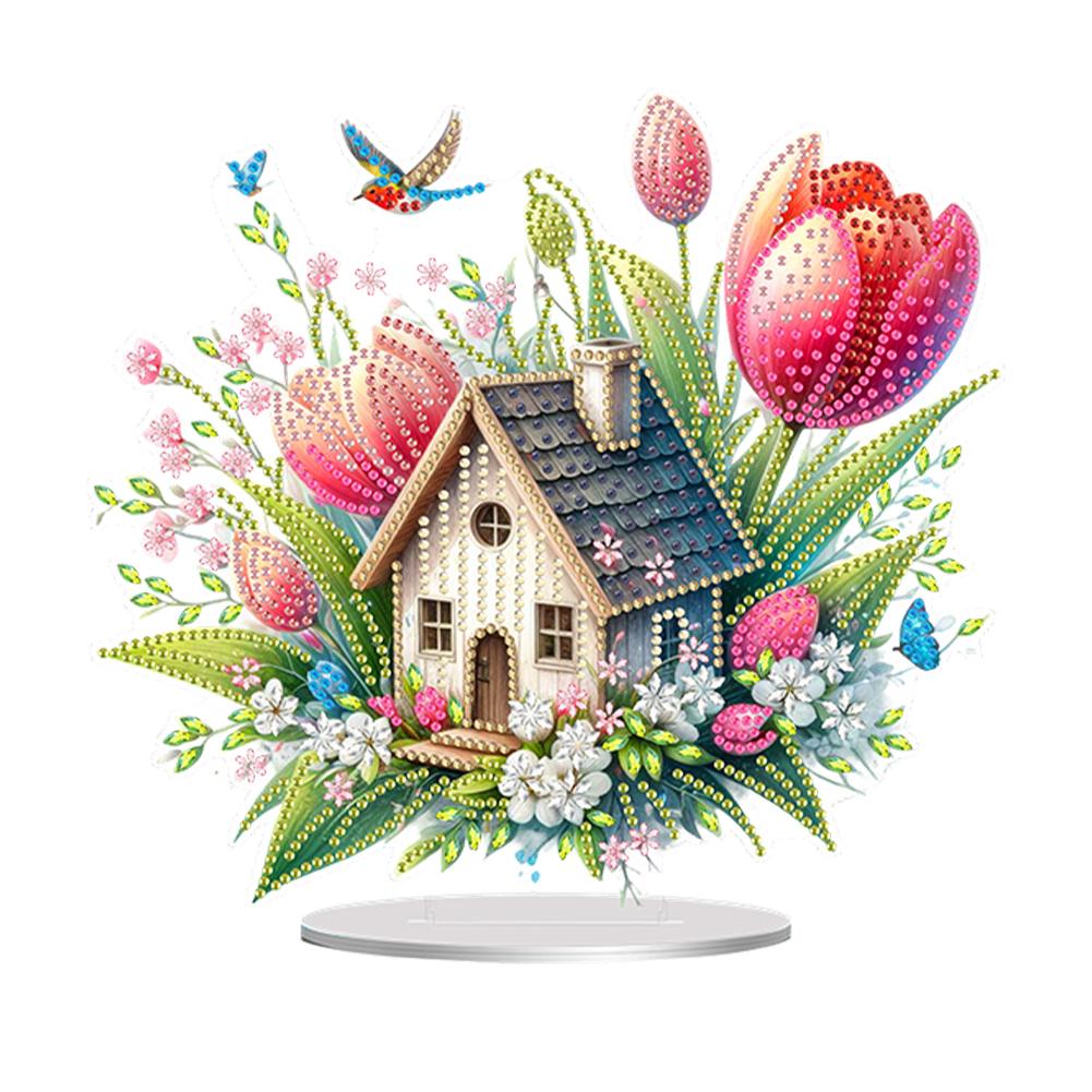 Acrylic Special Shape Piano Rabbit Table Top Diamond Painting Ornament Kits Rhinestones Desktop Ornaments for Home Office Decor