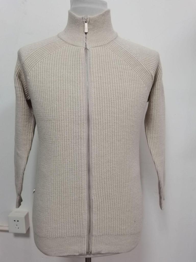 Men's Autumn Winter Korean Slim Fit Thick Knitwear Cardigan Jacket with Long Sleeves and Zipper