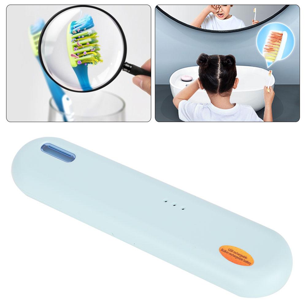 Portable USB UV Toothbrush Sterilizer Box Disinfection Toothbrush Storage HolderBlue