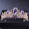Luxury Baroque Vintage Green Crystal Tiaras And Crowns Queen Diadem Pageant Party Crown Bridal Wedding Hair Jewelry Accessories
