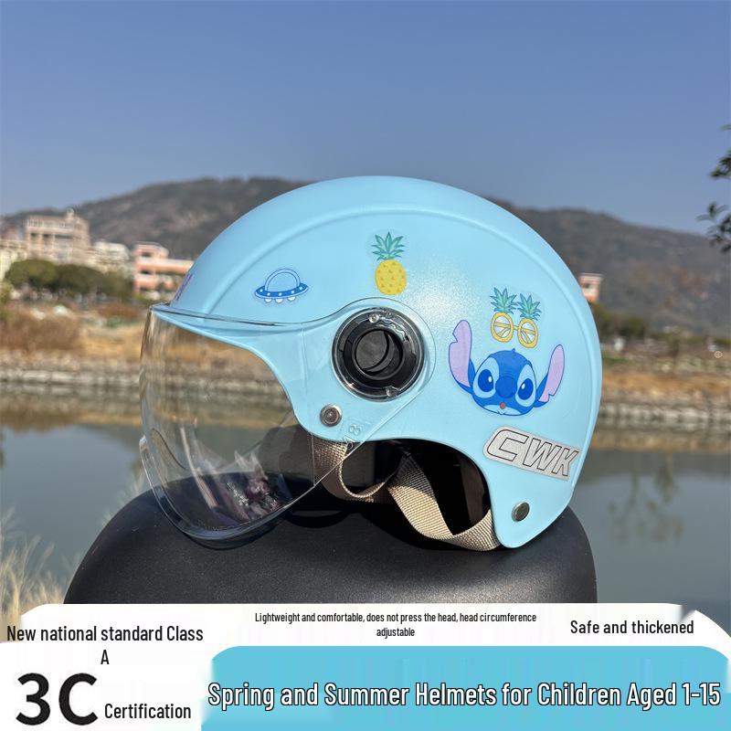 3C Certified Cartoon Sun Protection Helmet for Kids 1-15 Years, All-Season Electric Scooter Safety Helmet