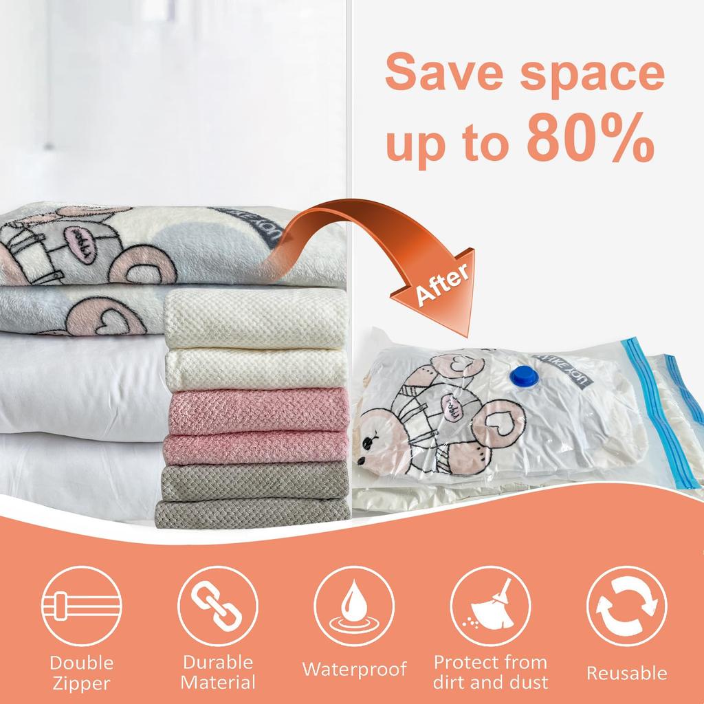 4pcs Thickened Vacuum Compression Bag, Transparent Quilt Vacuum Bag, Storage Bag, Household Clothing Storage And Sorting Bag