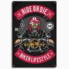 Born to Ride Motorcycle Tin Signs, Retro Metal Sign Plaque, Vintage Wall Decor, Garage, Bar, Man Cave, Decorative Plate