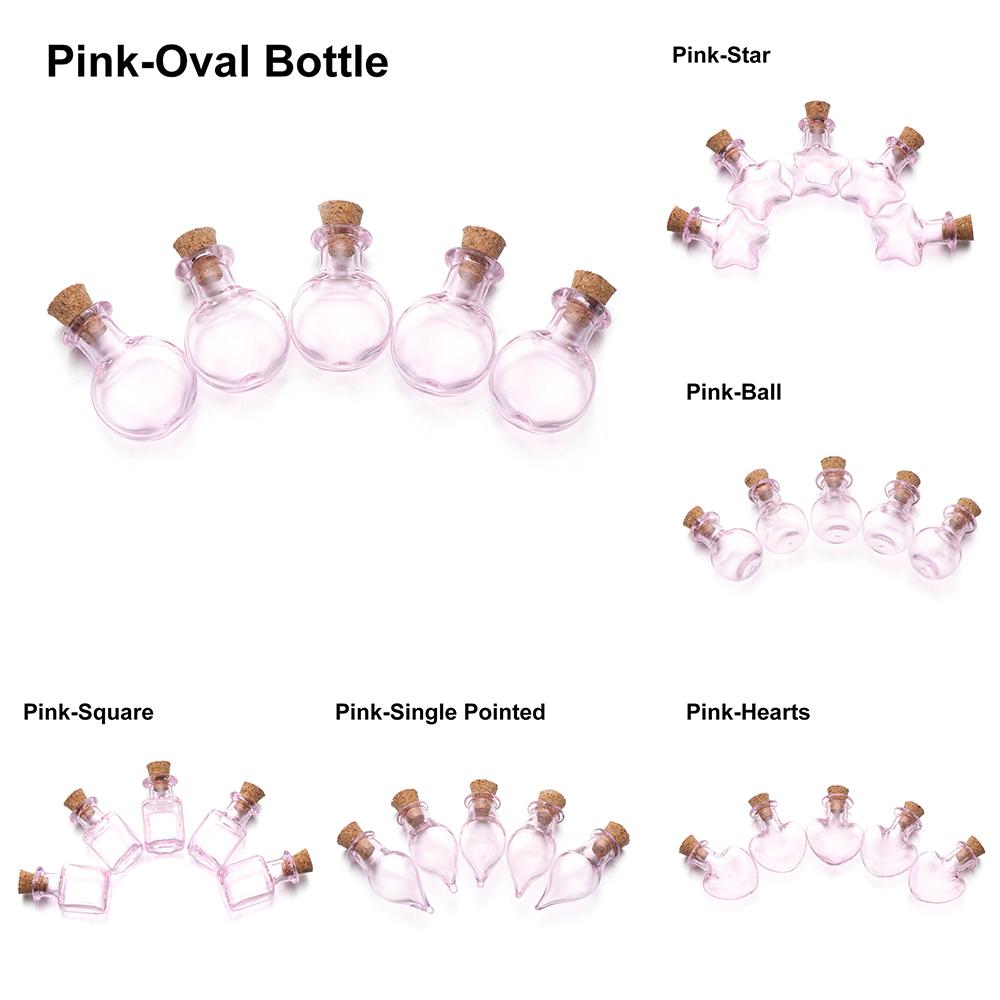 5pcs Mini Glass Cork Bottles Empty Sample Jars Wishing Bottle Wedding Home Decoration DIY Pendants Cork Stopper Storage Vial