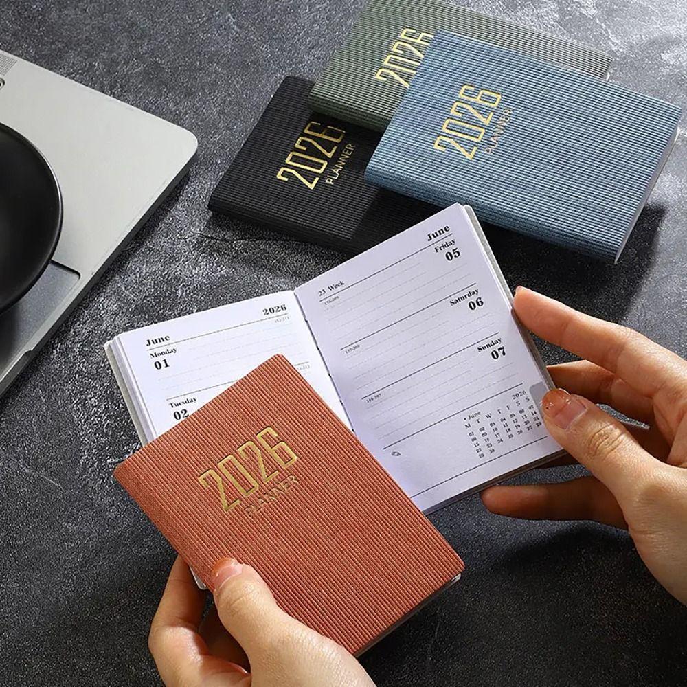 2Pcs Mini Portable A7 Planner Book 2026 Pocket Diary Journal Agenda Book  Weekly Calendar