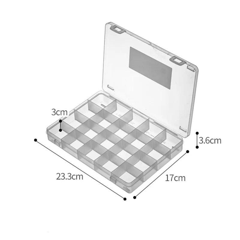 Grids Plastic Organizer Box Container Craft Storage For Beads Organizer Art DIY Jewelry Multifunctional Clear Display Case New