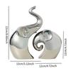 2 Pieces Couple Elephant Statues Collection Table Centerpiece Animal Sculptures for Living Room Office Bedroom Shelf Fireplace