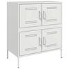 VidaXL White Buffet 68x39x79 Cm Steel, Cabinet, Cupboard, High Buffet, Side Cabinet, Storage Cabinet, Organizer 842957