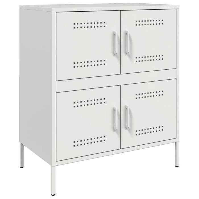 VidaXL White Buffet 68x39x79 Cm Steel, Cabinet, Cupboard, High Buffet, Side Cabinet, Storage Cabinet, Organizer 842957