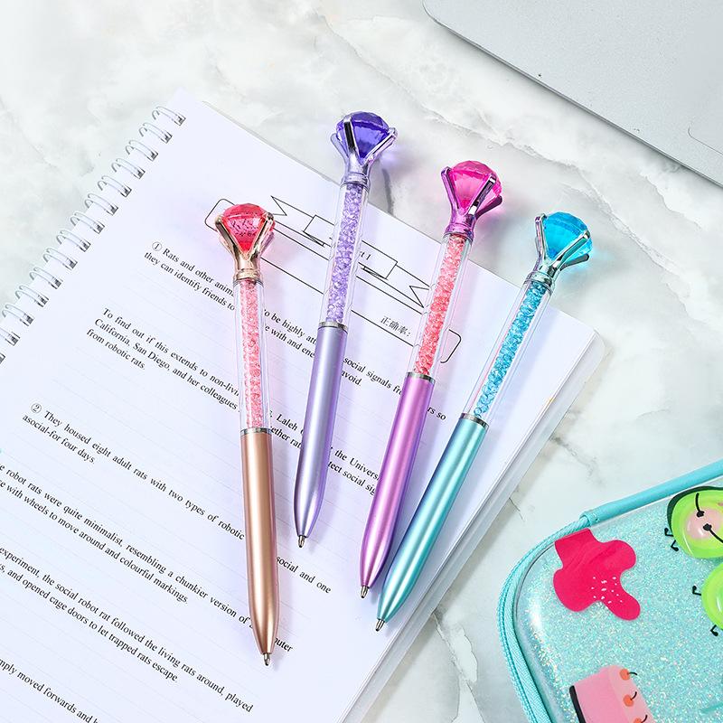 1PCS Creative Diamond Ball Pen 0.5mm Blue Ballpoint Pen