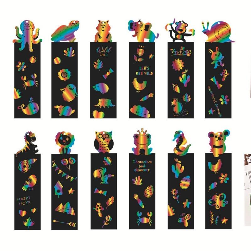 12Pcs DIY Toys Scratching Painting Paper Colorful Scratching Paper For Kids