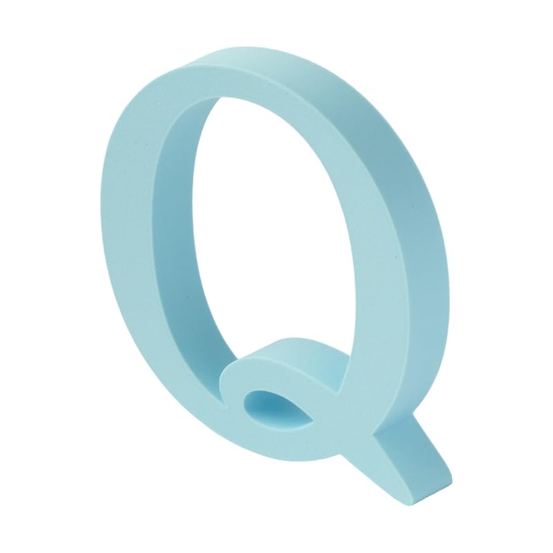 

Generic multicolor alphabet letter mint blue Q