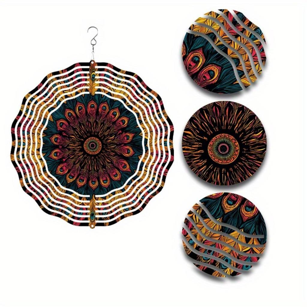 10 Inch Wind Spinner Artistic Hanging Decor with 360 Rotating Hook for Balcony Garden Spring Summer Outdoor Decoration Creative Gift Idea