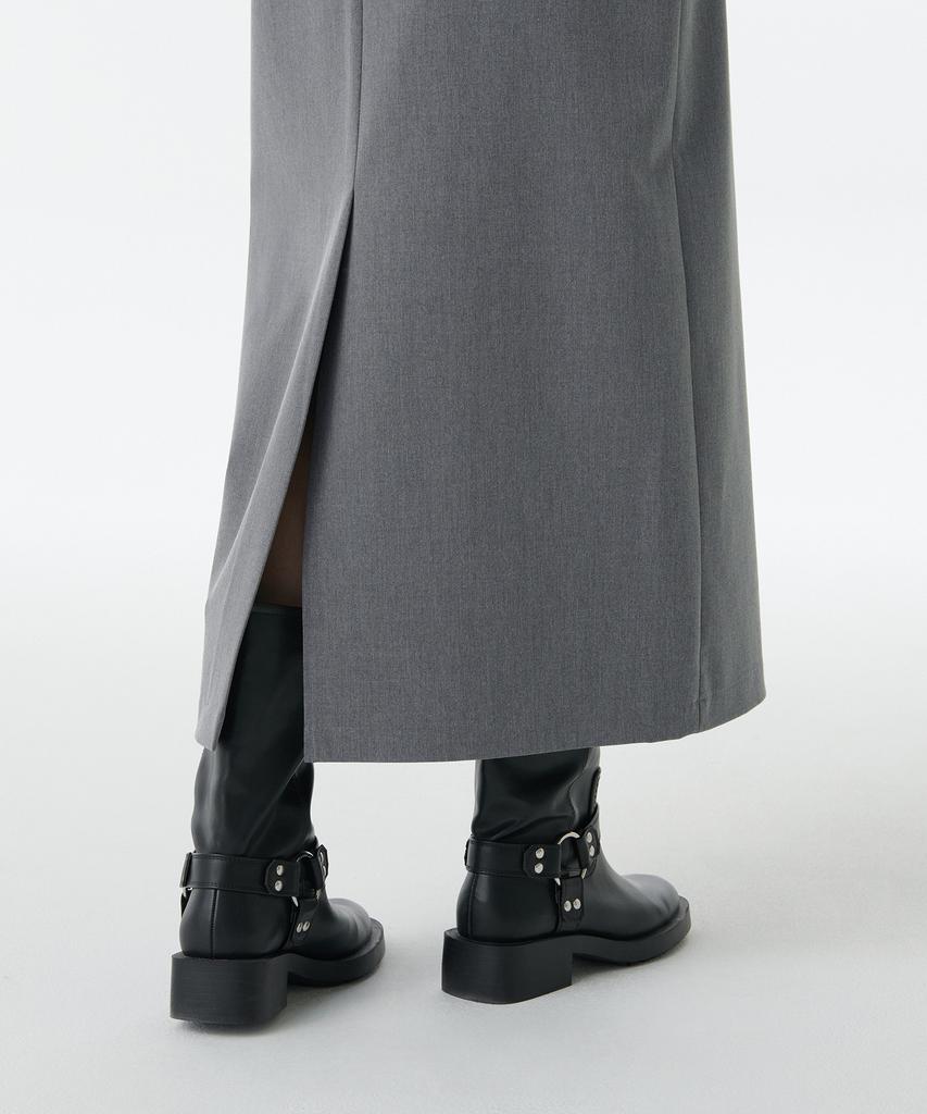 Musinsa Standard Woman Women'S Straight Maxi Skirt [Melange Gray]