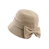 Back Split Bow Bucket Hat Women's Autumn and Winter New Sunscreen Basin Hat Elegant Temperament Versatile Plain Hat