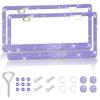 NEW Bling Crystal Car License Plate Frame Women Rhinestone License Plate Frame Cover Holder Car Accessories with Screw 31*16cm License Plate Covers