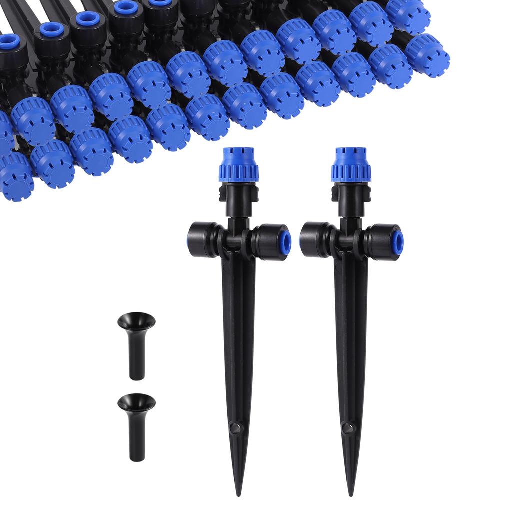 10pcs Adjustable Bracket 8 Hole Sprinkler 180° Rotatable Micro-spray Droplet Emitter Watering Sprinkler Garden Irrigation Tools