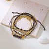 Minimalist Black Rice Beaded Bracelets Set for Women Multilayer Stacked Braided Rope Beads Chain Bracelets Jewelry Accessories