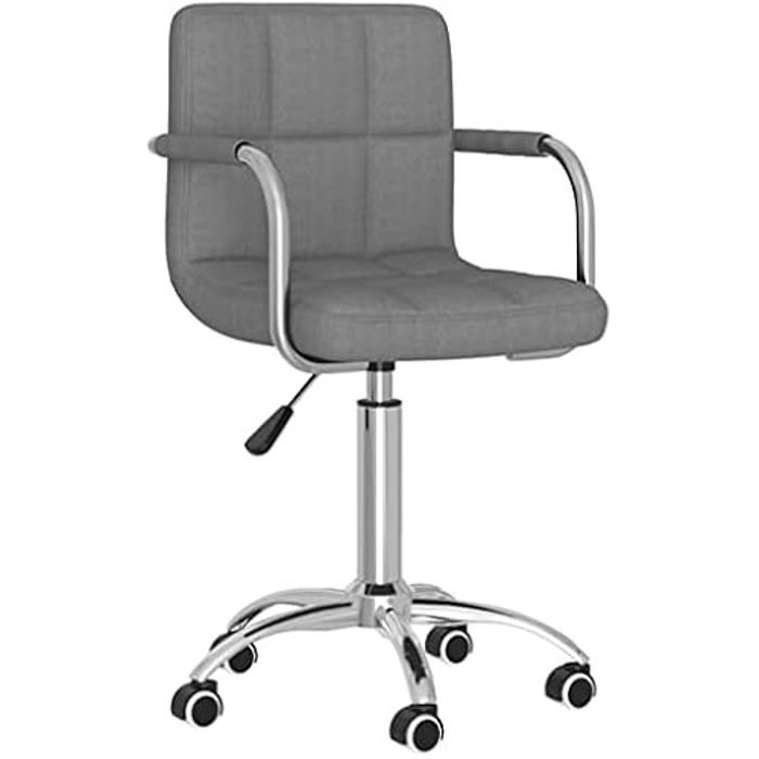 Chaise de Bureau - VIDAXL - Pivotante - Ergonomique - Réglable en Hauteur - Gris Clair