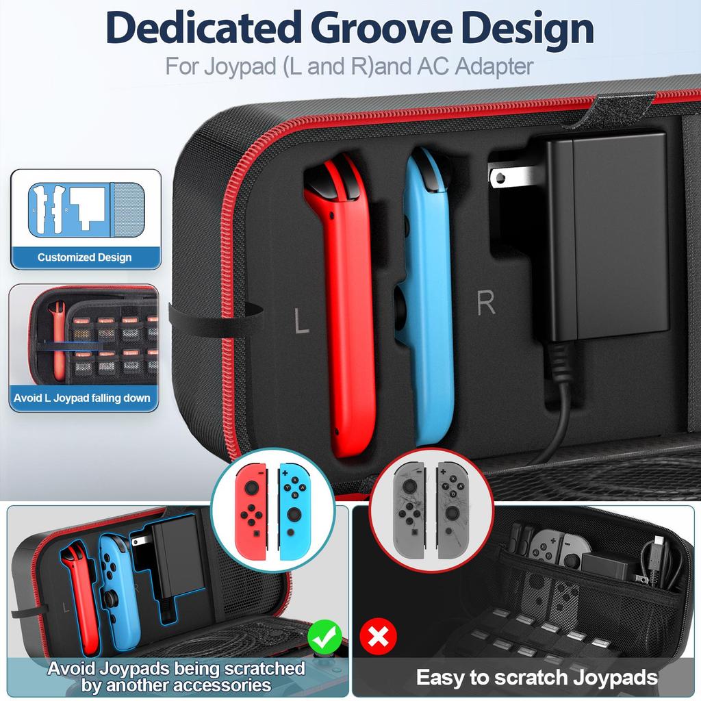 OIVO Large Storage Bag for Switch Portable Carrying Protective Case Anti-Scratch Waterproof Travel Bag for N-Switch OLED