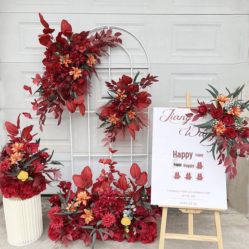 Complete Wedding & Banquet Artificial Flower Set: Ground Rows & Table Decor