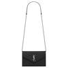 Ysl Envelope Silver Logo Quilted Grainy Embossed Leather Envelope Chain Wallet Shoulder Crossbody Bag Women Bags Black 393953BOW021000