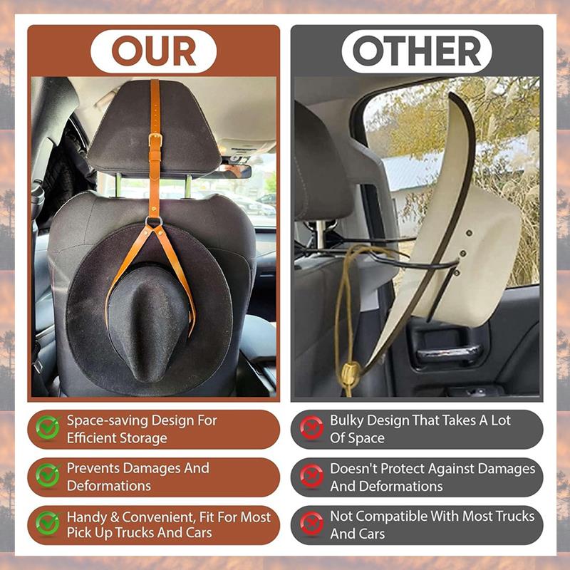2025 Trend Cowboy Hat Holder For Trucks - Keep Your Hats Protected On The Road With Our Handmade Leather Cowboy Hat Rack. Hanger