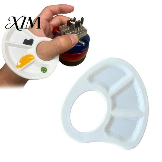 Non Stick Paint Palette for Acrylic Painting Mini Tray, with Thumb Hole, Lightweight Durable Handheld Resin Acrylics Mixing Watercolor Palette,