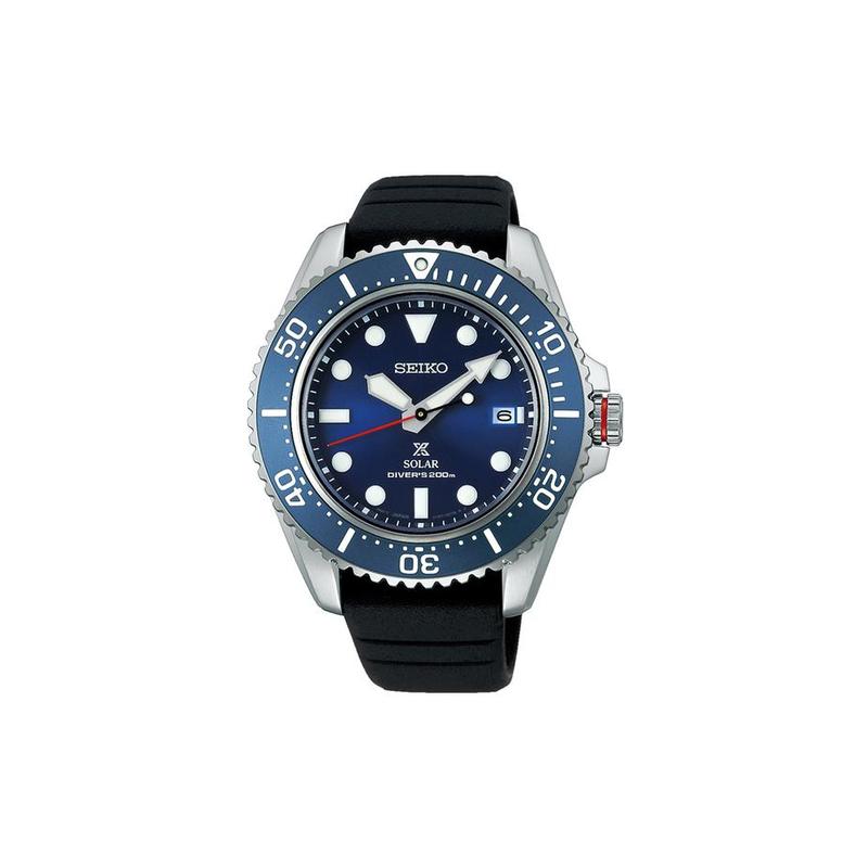 

SEIKO prospex 200 meters waterproof Japanese and Korean fashion watch solar Quartz silicone strap men s watch blue dial SNE593P1