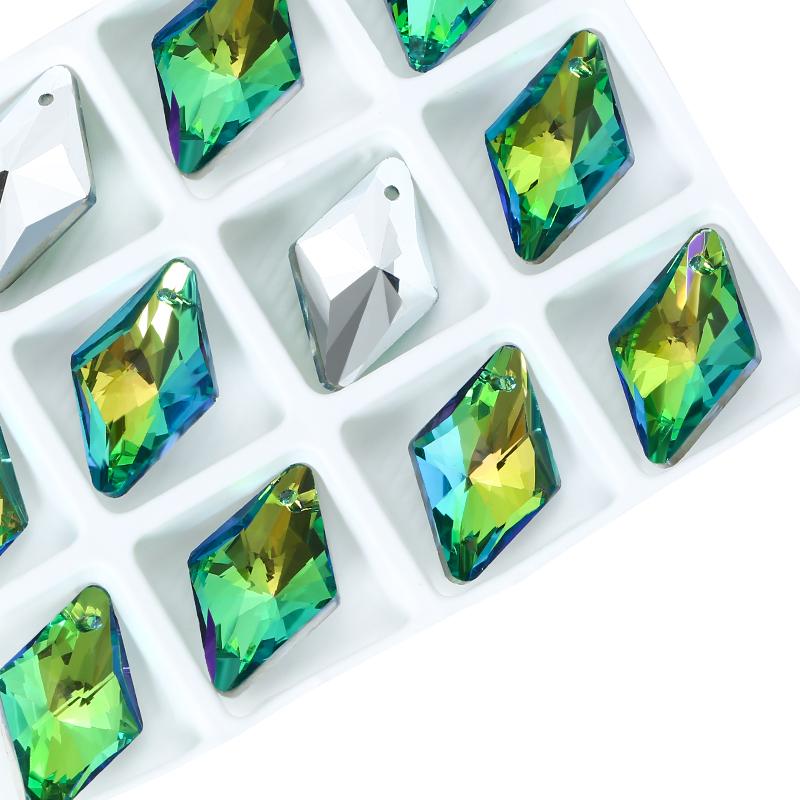 12Pcs Crystal 6320 Rhombus Pendant Glass Austria Loose Beads Charms Rhinestones for DIY Earring Necklace Jewelry Accessories