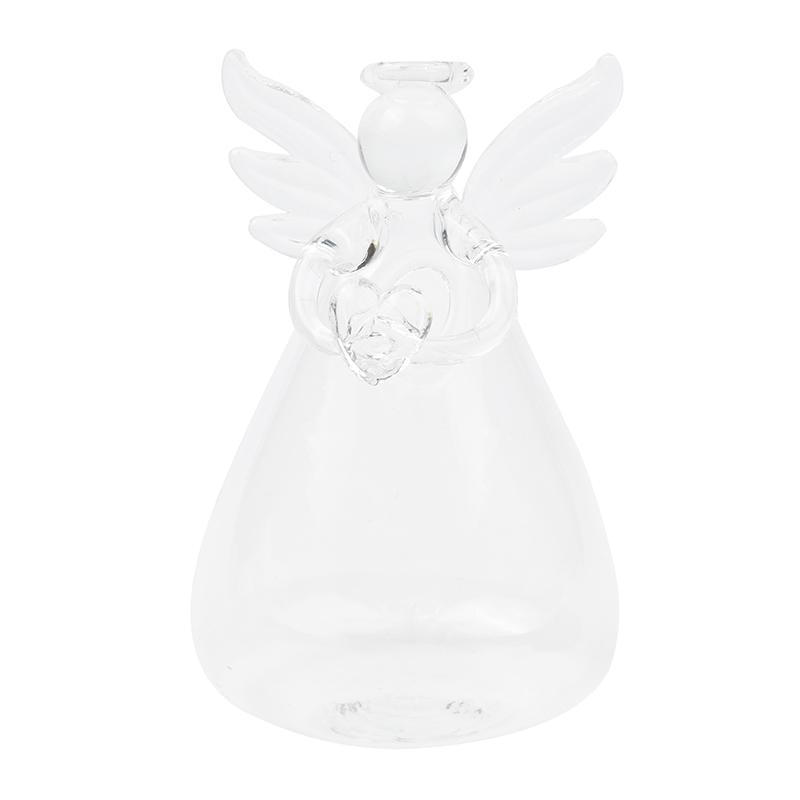 1 bucată vază de flori din sticlă transparentă în formă de înger vază suspendată pentru grădină