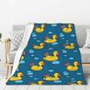 Custom Ultra-Soft Fleece Yellow Colorful Rubber Duck Pattern Throw Blanket Warm Flannel Blankets for Bed Home Couch Quilt