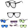 Black Oversized Shadow Sunglasses Flat Top Shield Womens Elegant Highquality Eyewear