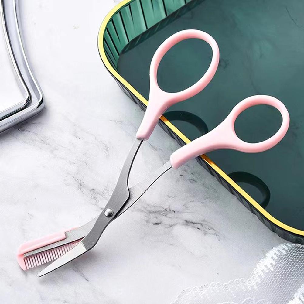 3PCS Eyebrow Trimmer Set Eyebrow Scissors With Comb Crescent Trimmer Makeup Tools Eyebrow J2S0