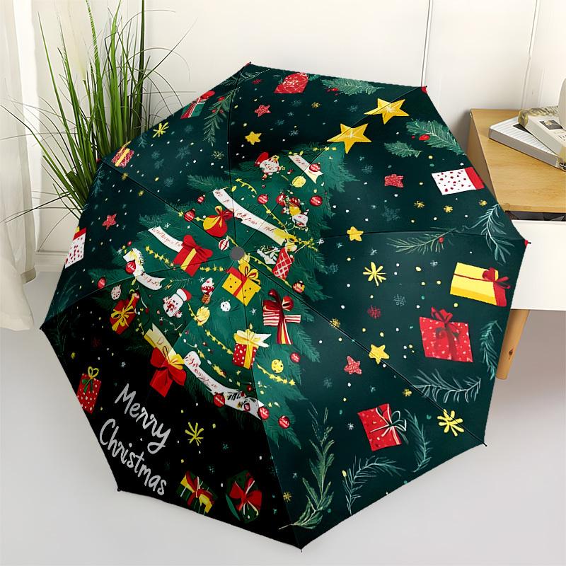 

1pc Christmas Tree Decorations Umbrella with Plastic Handle,Suitable for All Seasons Home Travel Outdoor UmbrellaB1679