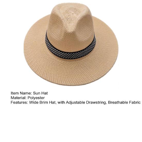 Chapeau de Soleil à Large Bord Chapeau Rétro Protection Solaire Maille Respirante Chapeau Pliable pour Voyage Pêche en Plein Air