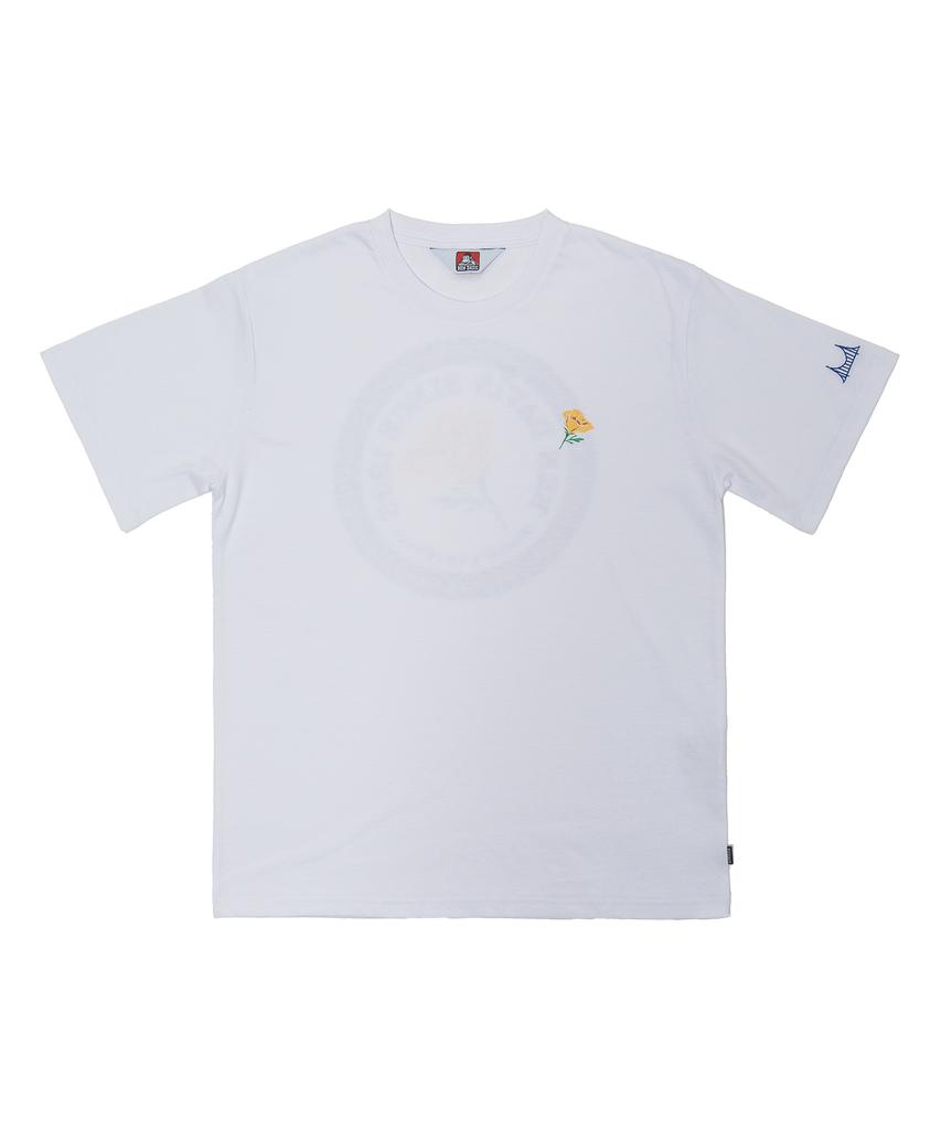 BEN DAVIS Original Rose Print Tee Charcoal