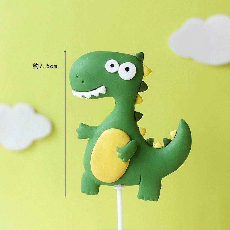 Dinosaur Cake Topper Little Dino Birthday Cake Decoration cute Dinosaur Leaves Grass for Kids Birthday Party  Baby Shower Decor