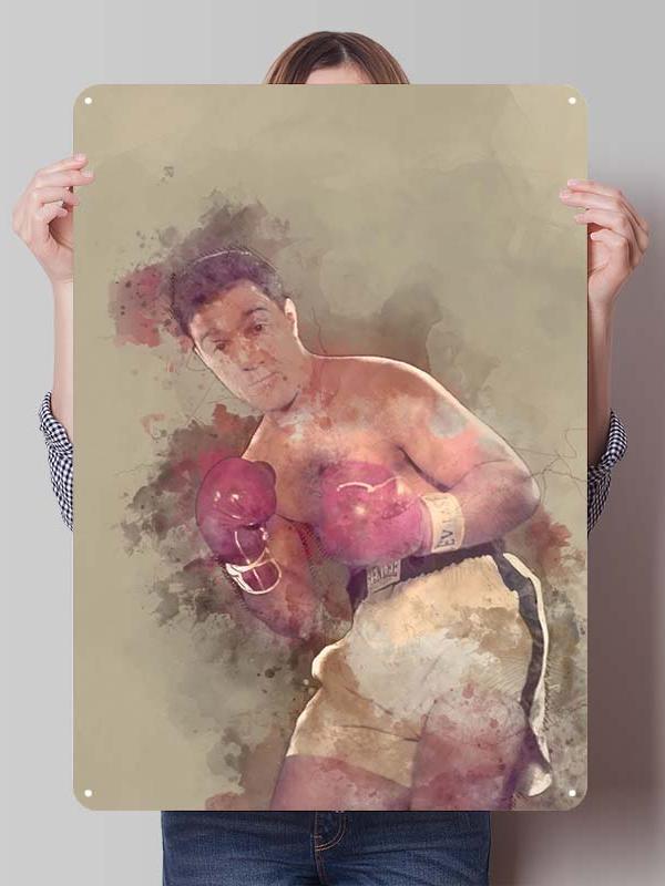 Rocky Marciano Bokser Metalowe Plakaty Vintage Dekoracja Wnętrz Niestandardowe Bokserskie Metalowe Tabliczki Cyny do Dekoracji Ściennej Retro Dekor
