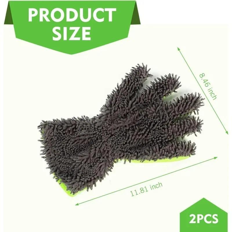 All in One 5 Finger Car Wash Gloves Microfiber Mitts Waterproof and Scratch Free for Safe Washing of Paint Wheels Interior