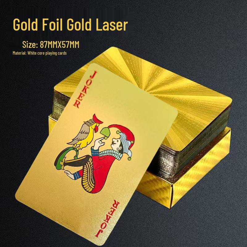 High-Grade Gold Foil Durable PVC Waterproof Poker Cards for Party Games