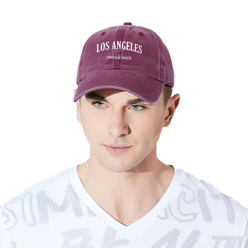 Unisex's "Los Angeles" Vintage-Print Baseballkappe, 100% Baumwolle, weiches Oberteil, verstellbare Größe für den Einsatz bei Outdoor-Sportarten.