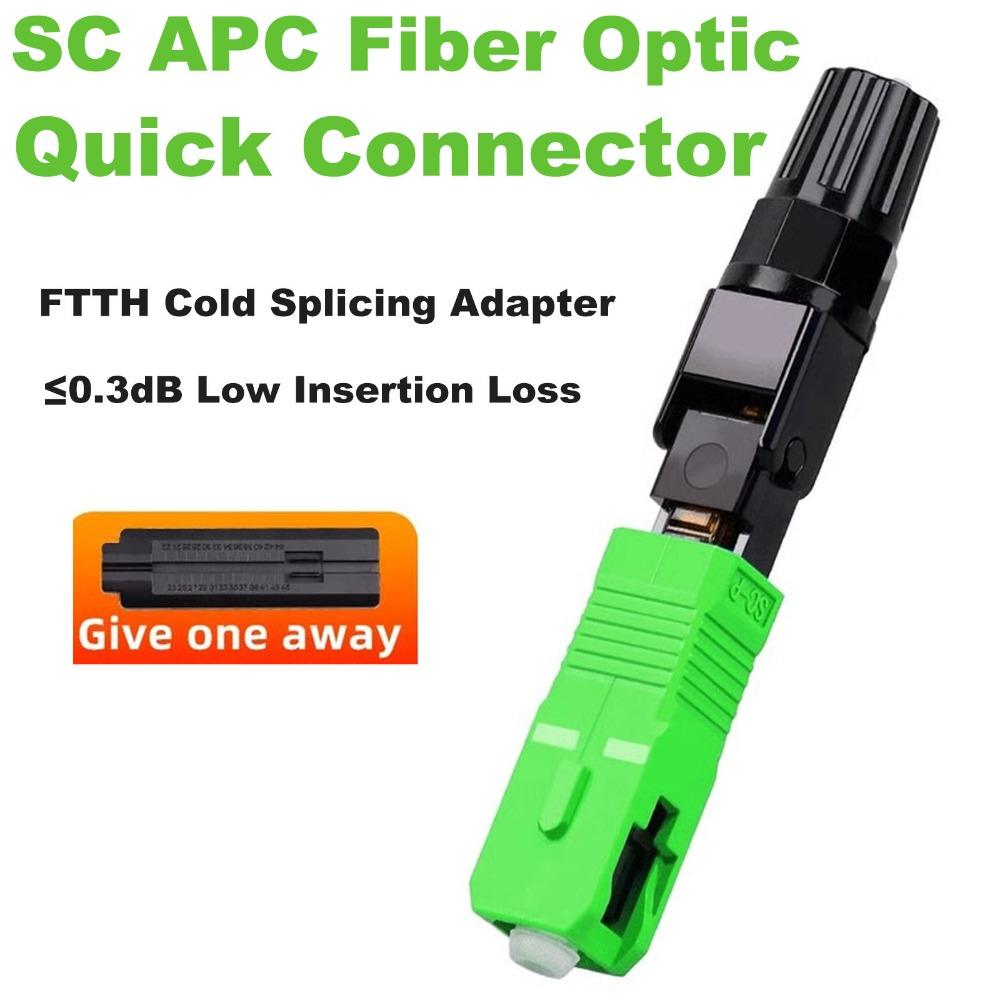 10/50/100PCS SC APC Pre-Buried Fiber Optic Quick Connector FTTH Cold Splicing Adapter ≤0.3dB Low Insertion Loss Fast Home Wiring