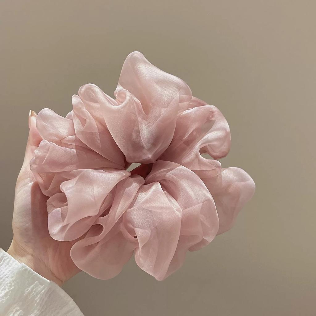 Summer Oversized Mesh Hair Tie Sweet Wind Chiffon Big Head  New Balls Hair Ring For Girls Hair Accessories