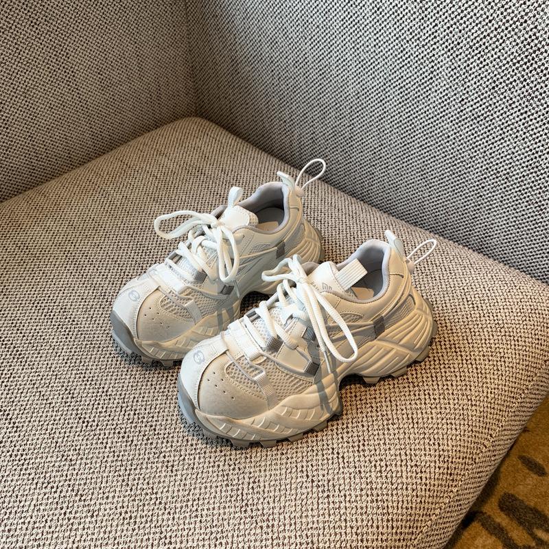 Cowhide version~ polished retro dad shoes women's tide 2025 new mesh breathable lightweight thick-soled casual sports shoes