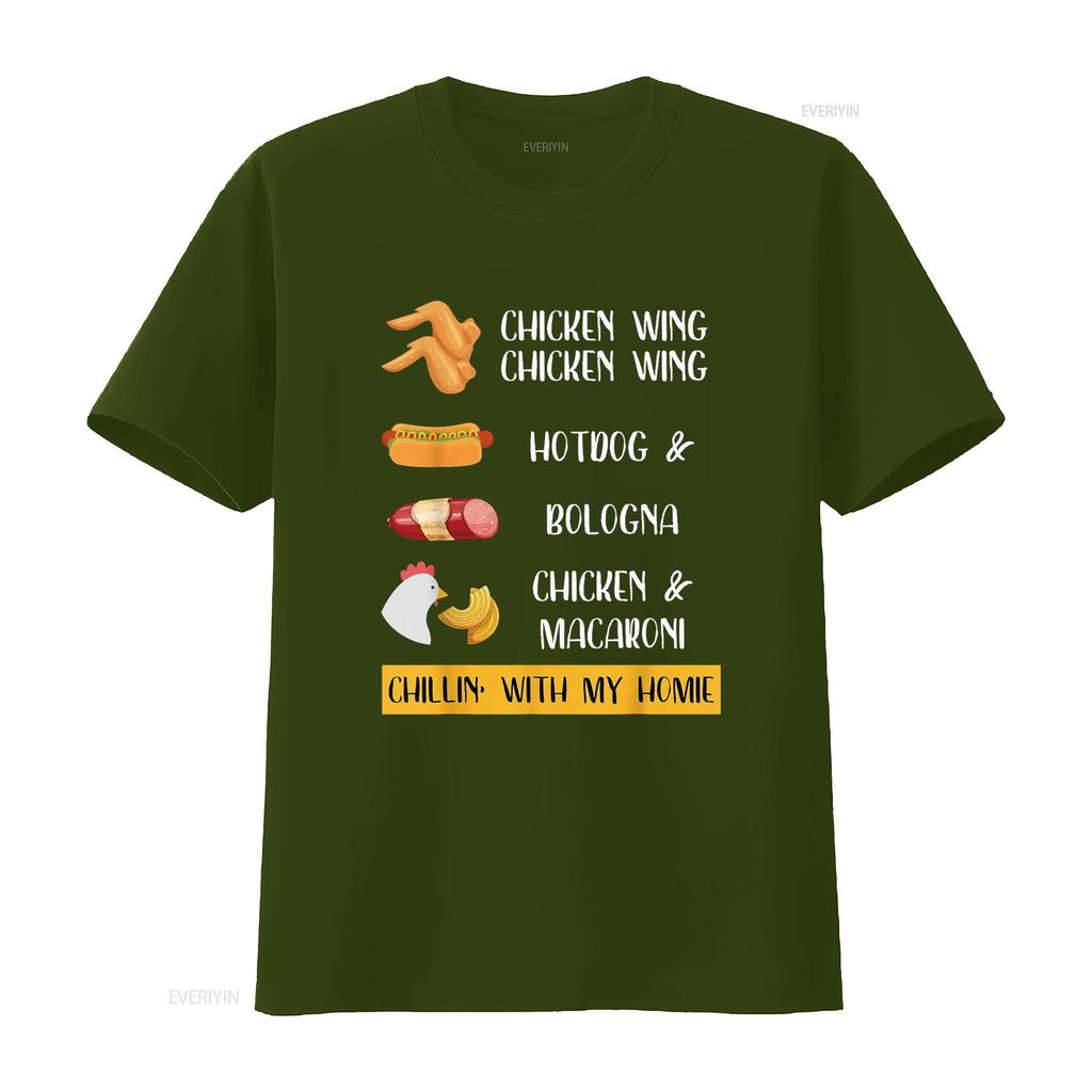 Chicken Wing Hotdog and Bologna T Shirt Kids Men vintage Washed graphic streetwear Versatile Top For Everyday Wear Unisex
